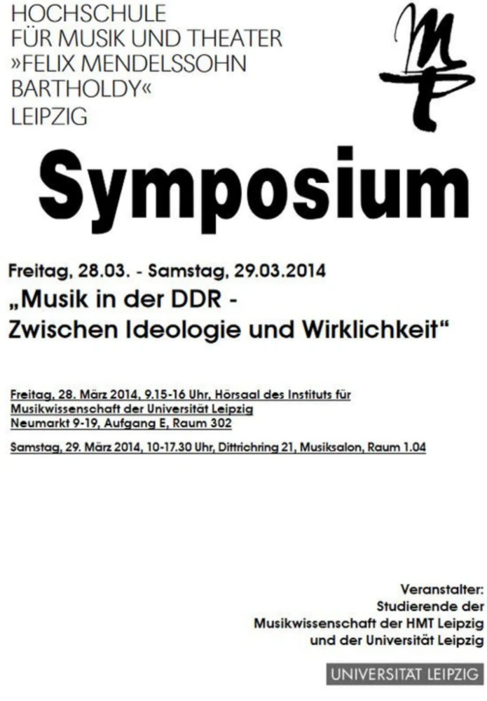 Symposium „Musikleben in der DDR – Zwischen Ideologie und Wirklichkeit“